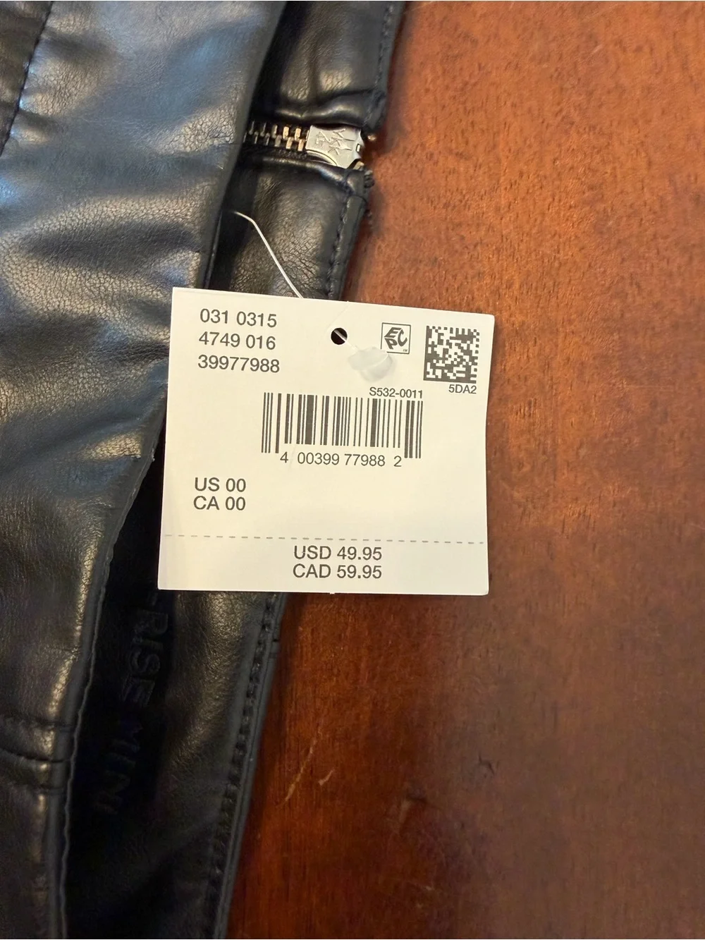 American Eagle Black Faux Leather Mini Skirt